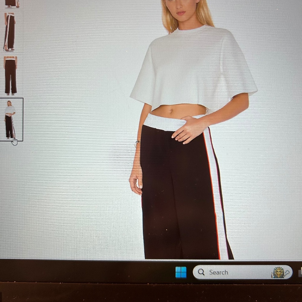 NWT Kendall + Kylie snap track pant Size M. Retail $235. Black/white/red